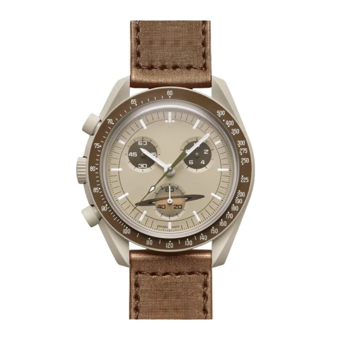 Chronograph 42 – Beige Dial | Sand Case & Brown Strap & Tachymeter Bezel