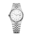 Classic 40 – White Dial | Steel Bracelet & Fluted Bezel