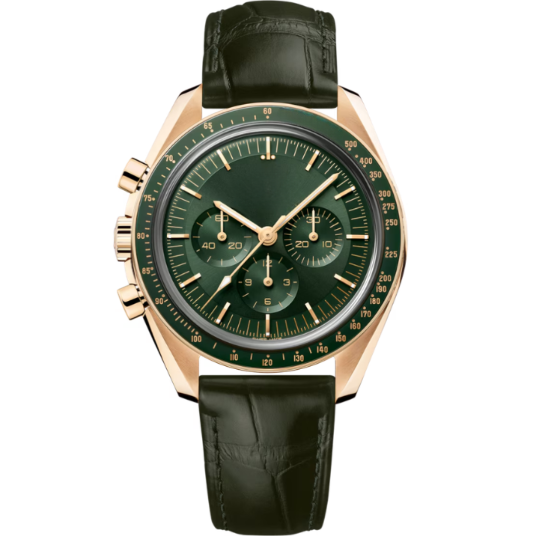 Professional Chronograph 42 – Green Dial | Gold Tone Case & Tachymeter Bezel