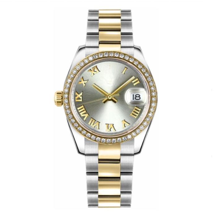 Classic 41 – Slate Grey Dial | Steel & Gold Tone Bracelet & Diamond Bezel