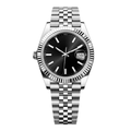 Classic Date 41 – Black Dial | Stainless Steel Jubilee Bracelet & Fluted Bezel