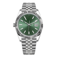 Classic Date 41 – Green Sunburst Dial | Stainless Steel Jubilee Bracelet & Fluted Bezel