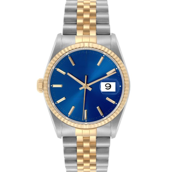Classic 36 – Blue Dial | Steel & Gold Tone Bracelet & Fluted Bezel