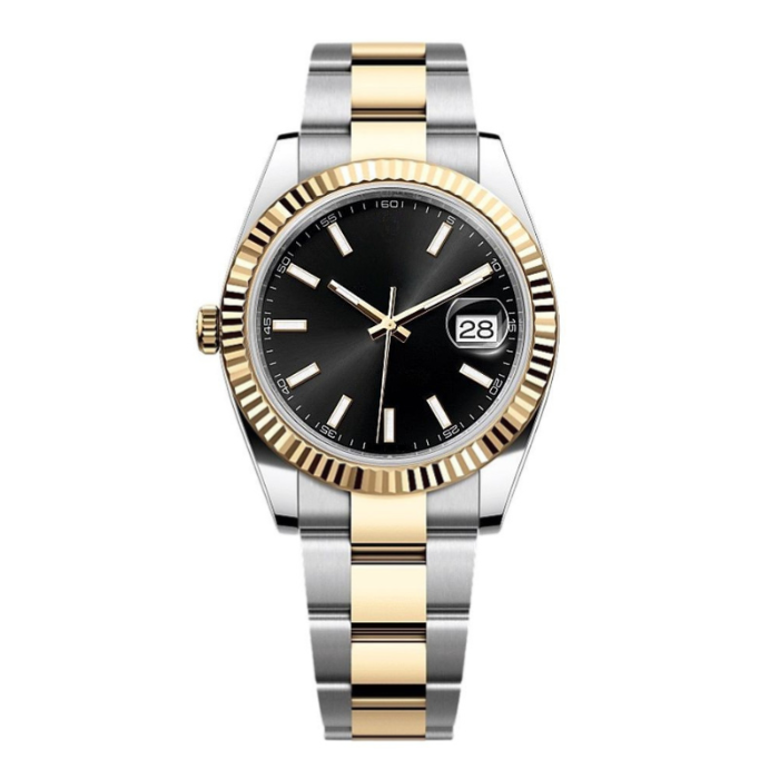 Classic 41 – White Dial | Steel & Gold Tone Bracelet & Fluted Bezel